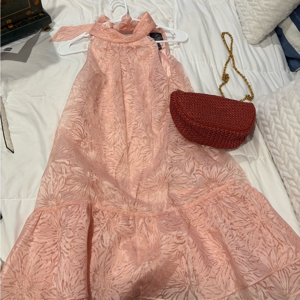 Floral Pink Halter Dress